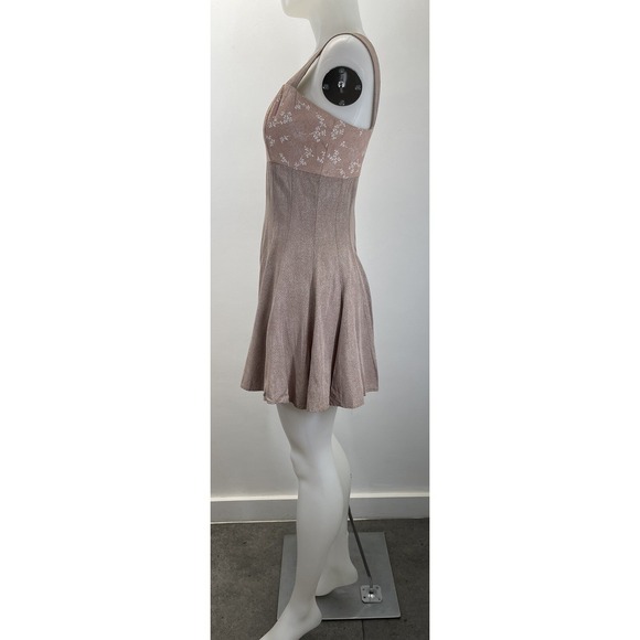 Vintage 90s Alyn Paige Fit Flare Mini Sun Dress Cottage Romantic Whimsy Size 7/8 - Picture 3 of 13